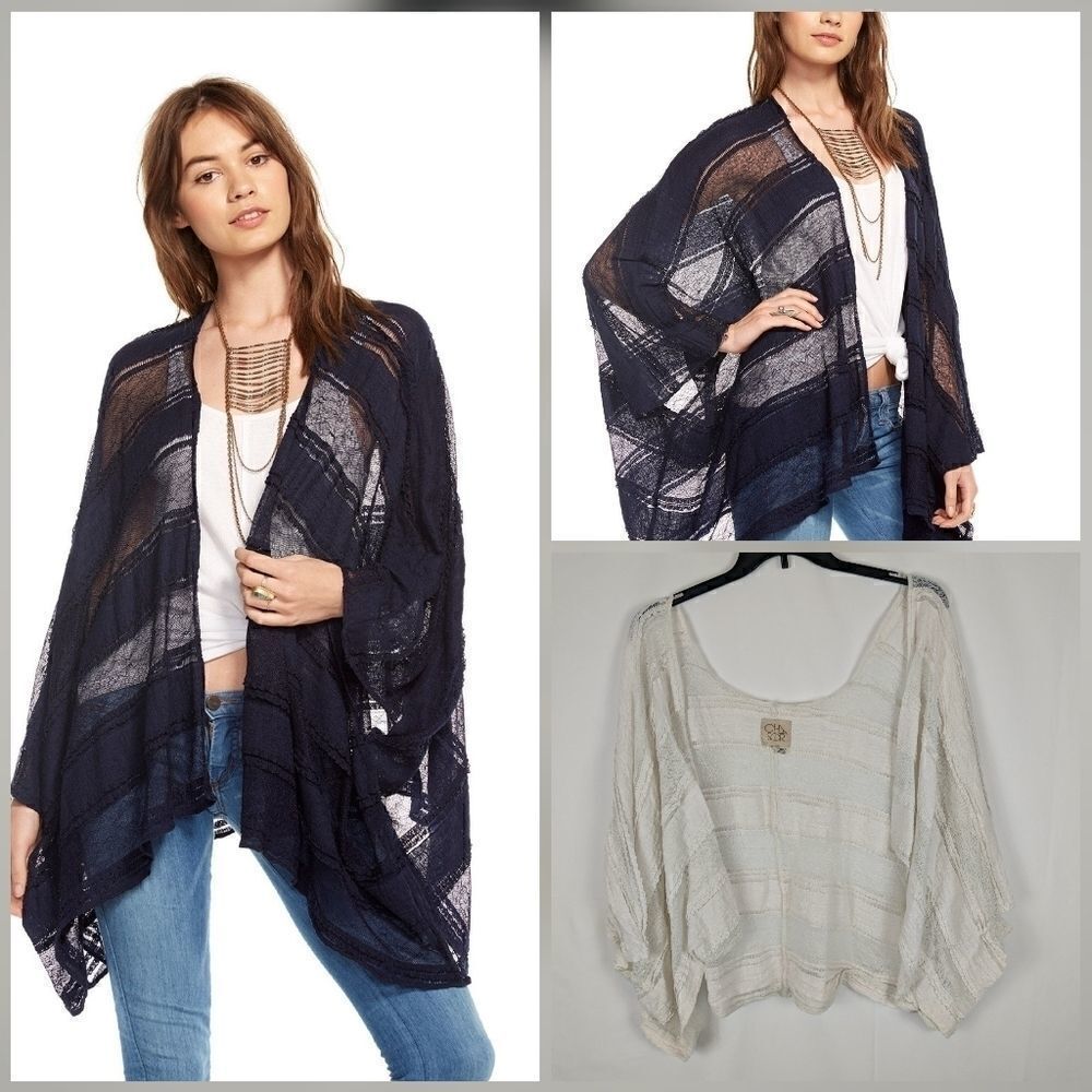 Chaser Classic Kimono In Lace White Women's Size X